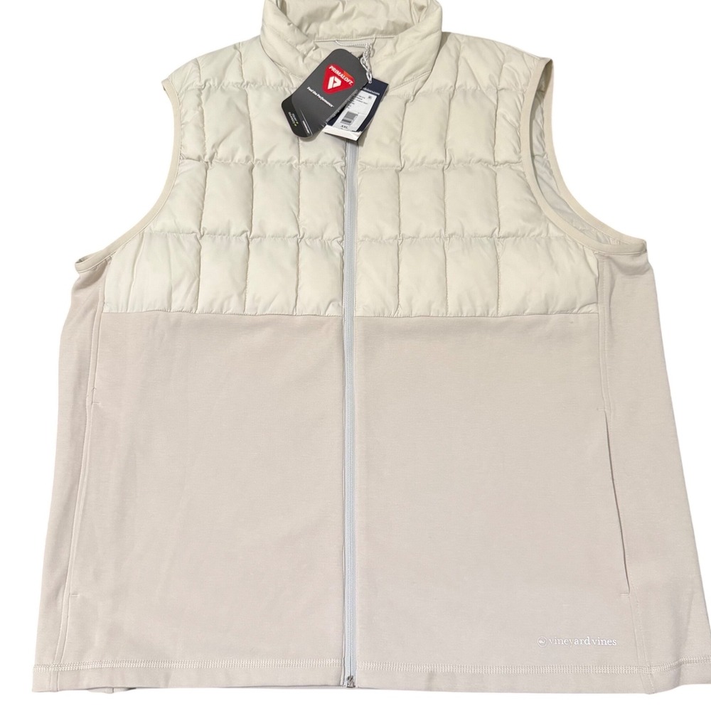 Vineyard Vines OTG Golf Hybrid Vest PrimaLoft Stone‎ XXL 1O001788-274 Mens
